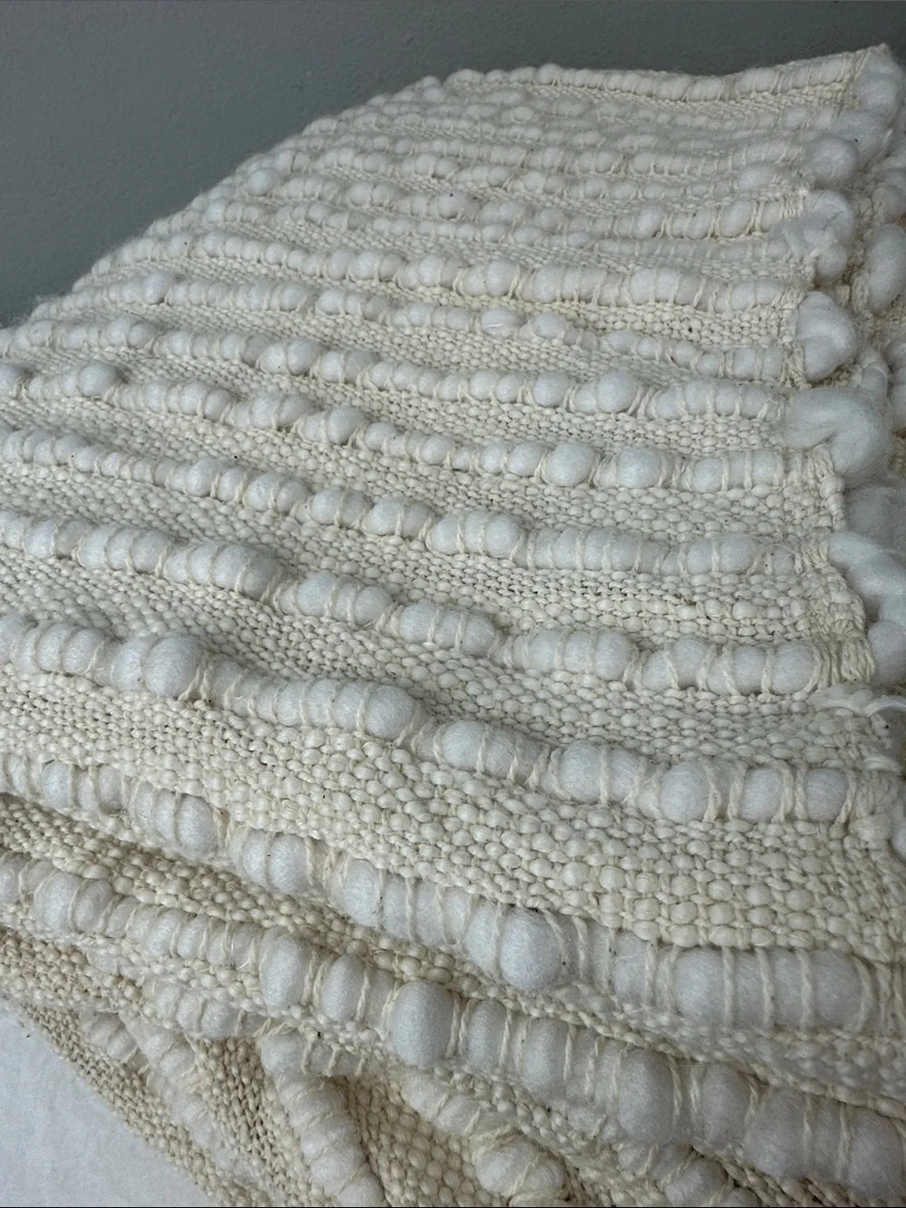 West Elm Soft Corded Throw Neutral Cream/Beige